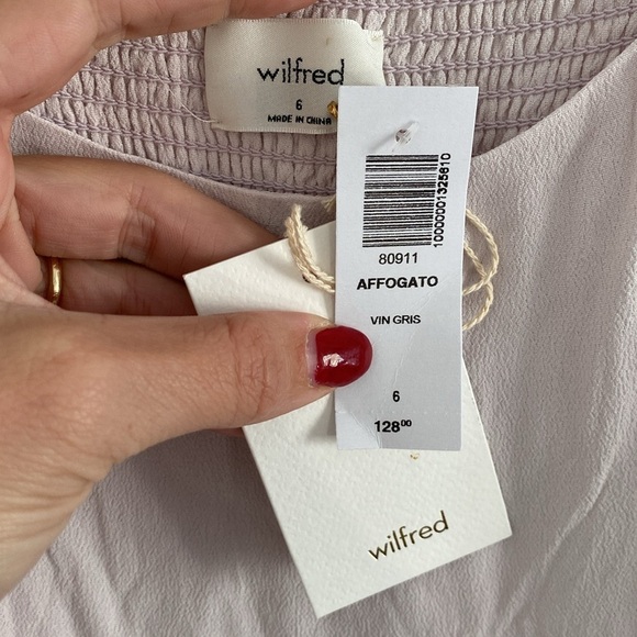 NWT Wilfred Artizia Affogato Vin Gris Pale Pink Gray Midi Slip Dress Size 6 - Picture 5 of 12